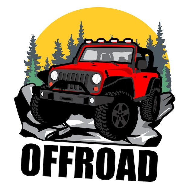 Vector ilustración gráfica de coche 4x4 de aventura offroad