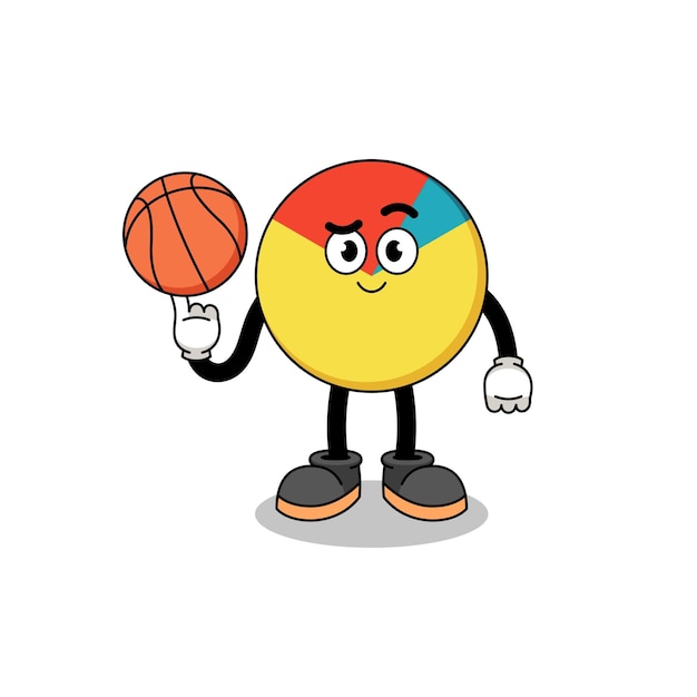 Ilustración gráfica como diseño de personajes de un jugador de baloncesto