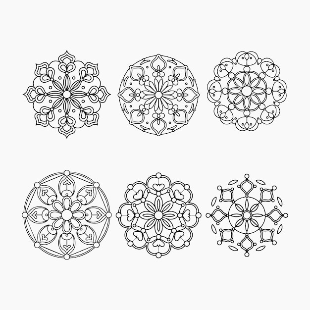 Ilustración gráfica del conjunto de mandalas