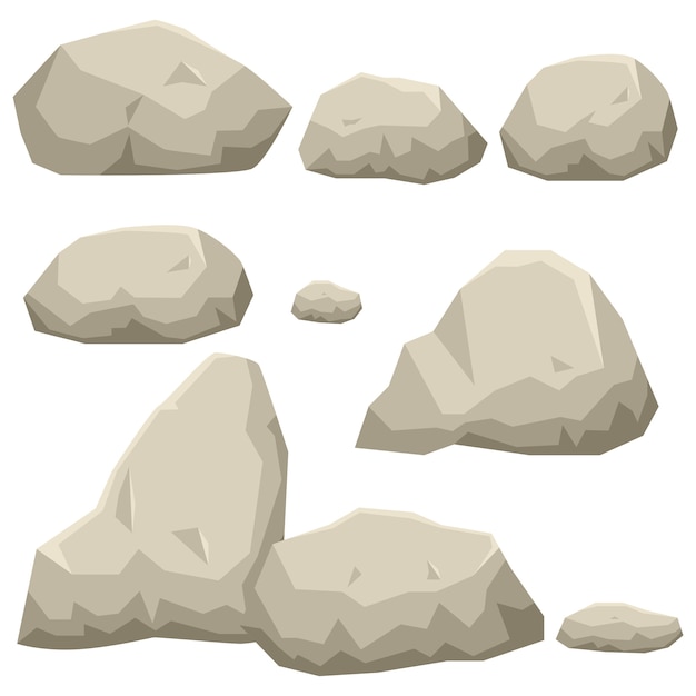 Vector ilustración gráfica del conjunto de piedra de la roca