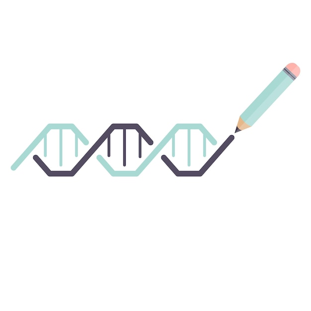 Ilustración gráfica de dibujos de las ciencias del genoma del ADN