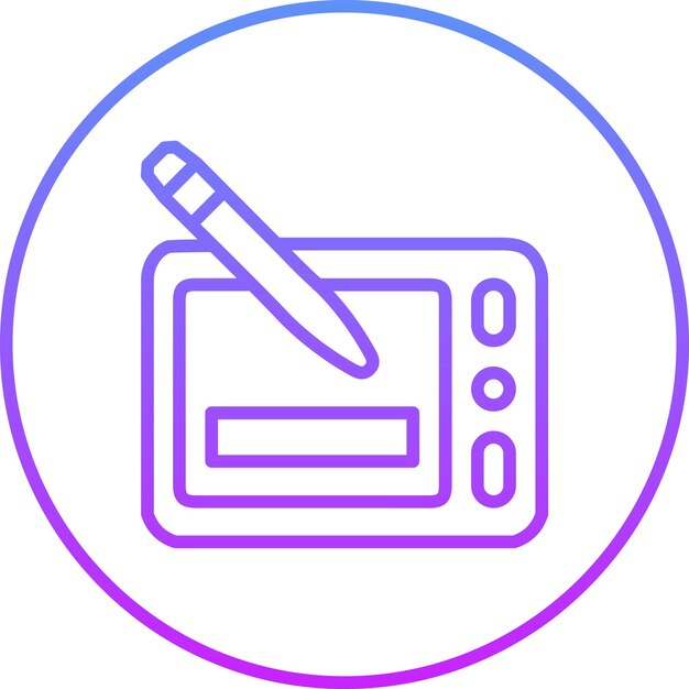 Ilustración gráfica del icono vectorial de la tableta del conjunto de iconos de papelería de Office