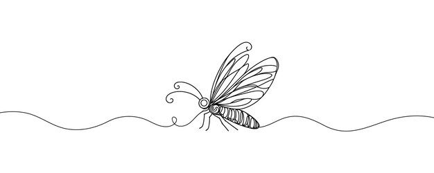 Ilustración gráfica de un insecto escarabajo luciérnaga en un dibujo de línea de línea
