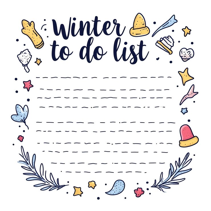 Ilustración gráfica de la lista de tareas de invierno