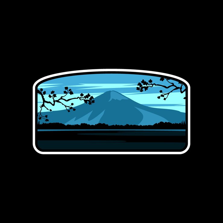 Vector ilustración gráfica de la montaña fuji