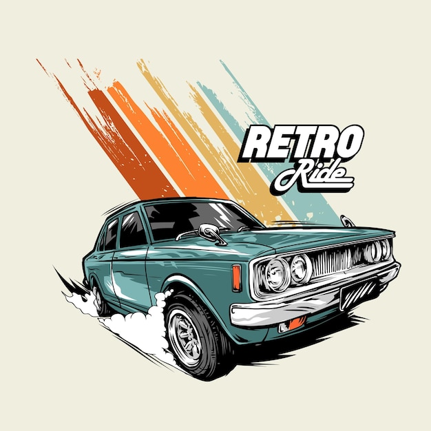 Vector ilustración gráfica de paseo retro