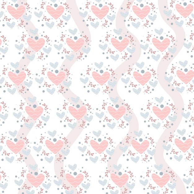 Ilustración gráfica de patrones sin fisuras lindo amor premium vector