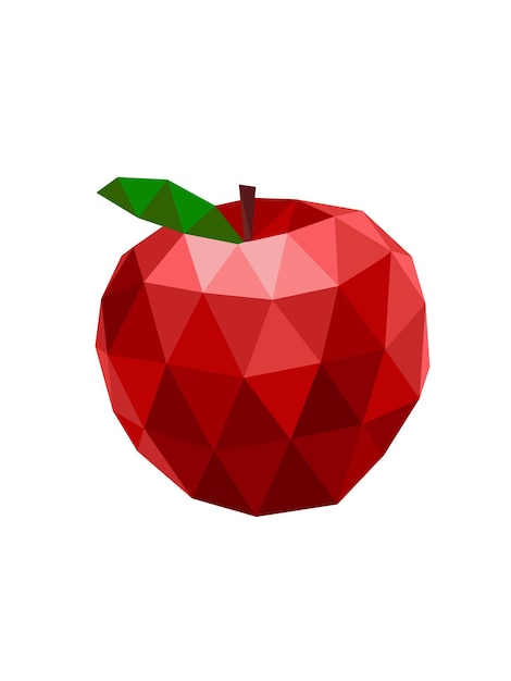 Ilustración gráfica poligonal de la fruta.