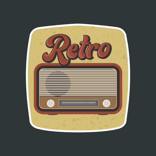 Ilustración gráfica de radio retro