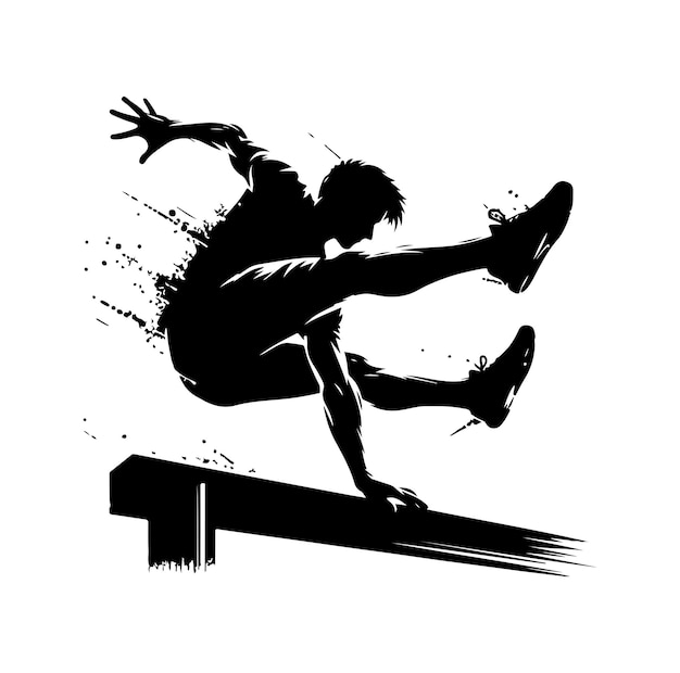 Ilustración gráfica de la silueta de PARKOUR