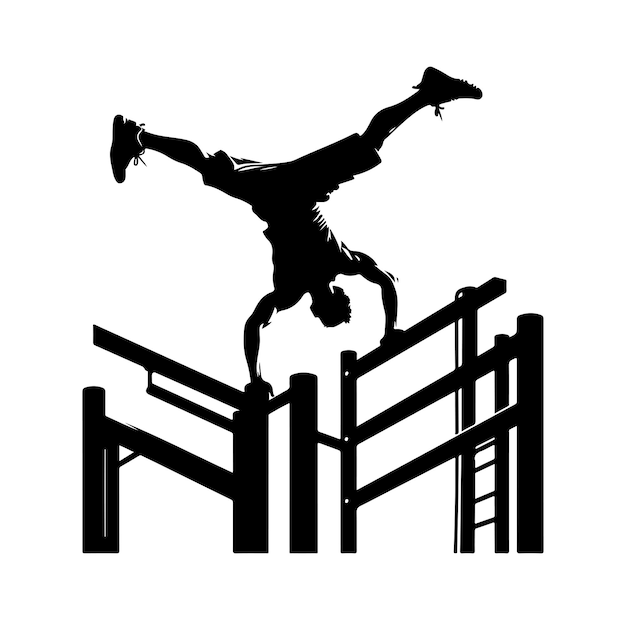 Ilustración gráfica de la silueta de PARKOUR
