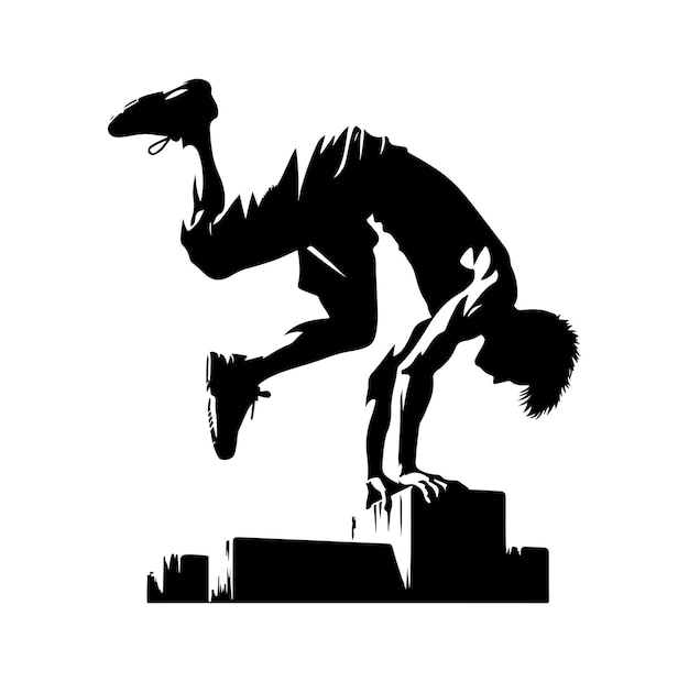 Ilustración gráfica de la silueta de PARKOUR