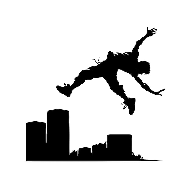Ilustración gráfica de la silueta de PARKOUR