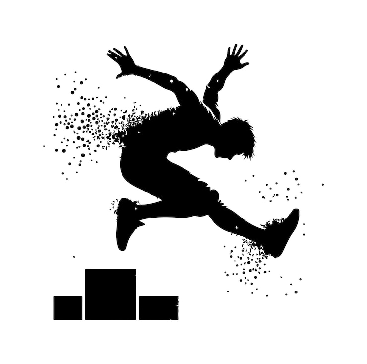 Vector ilustración gráfica de la silueta de parkour