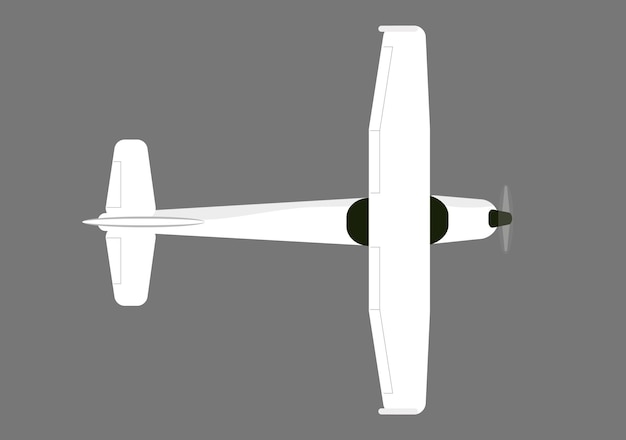 Ilustración gráfica de vector de avión de dos plazas de luz blanca