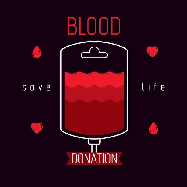 Ilustración gráfica de vector de cuentagotas de sangre aislada en blanco. Símbolo conceptual de donación voluntaria, atención médica y tratamiento médico.