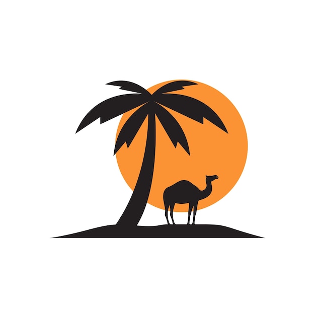 Ilustración gráfica de vector de diseño de logotipo de casa de camello