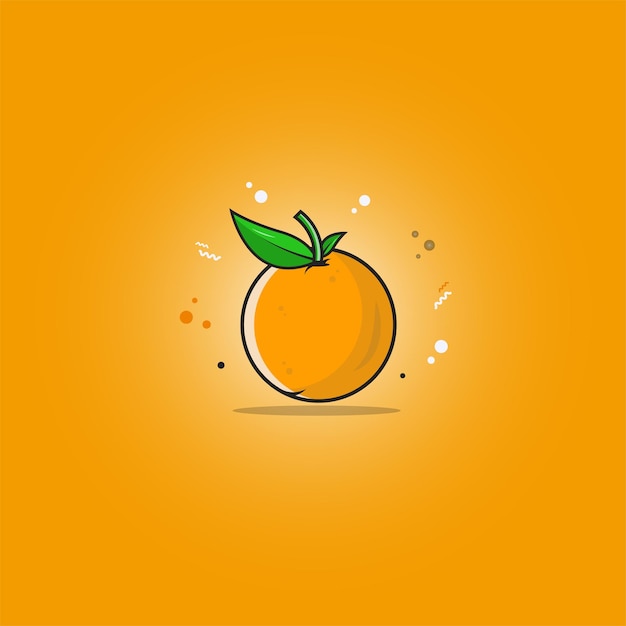 Vector ilustración gráfica de vector de naranja con fondo degradado