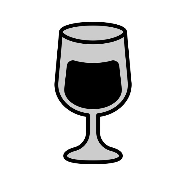 Ilustración gráfica vectorial de un blanco y negro una copa de vino