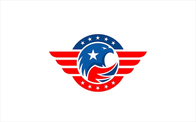 Ilustración gráfica vectorial de la cabeza de águila diseño de icono americano