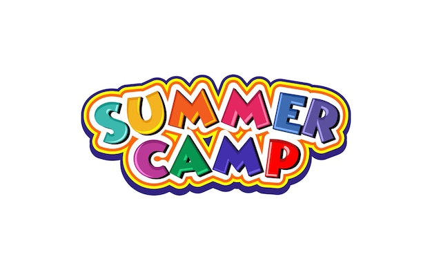 Ilustración gráfica vectorial de campamento de verano para niños color plantilla de diseño de logotipo completo
