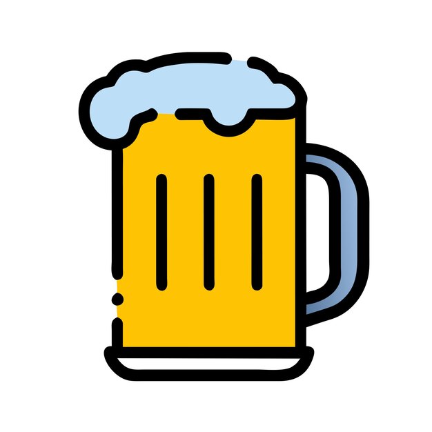 Ilustración gráfica vectorial de cerveza formato de archivo fuente EPS diseño de icono de escala sin pérdidas