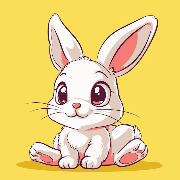 Vector ilustración gráfica vectorial de conejo bebé lindo en 2d