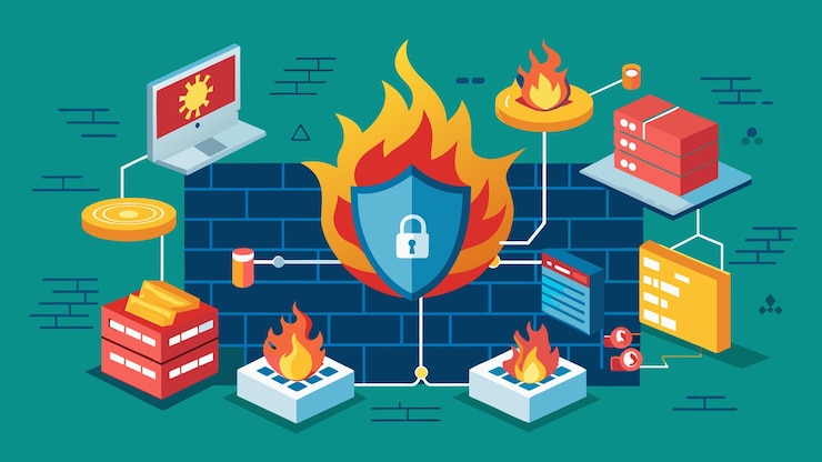 Vector ilustración gráfica vectorial del cortafuegos de seguridad de red formato de archivo de fuente eps icono de escala sin pérdidas