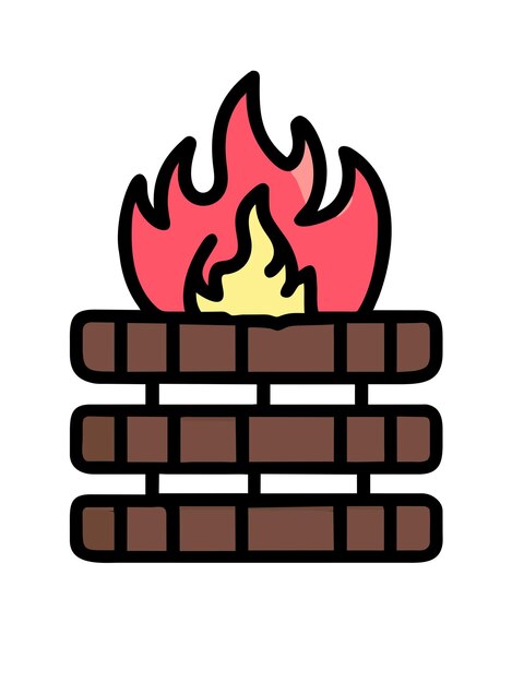 Ilustración gráfica vectorial del cortafuegos de seguridad de red Formato de archivo de fuente EPS Icono de escala sin pérdidas