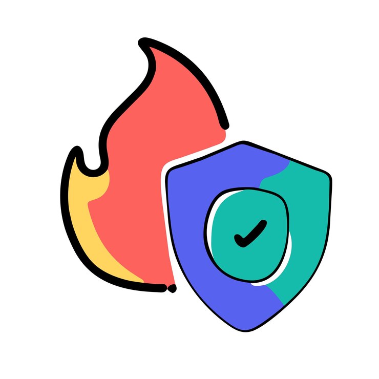 Vector ilustración gráfica vectorial del cortafuegos de seguridad de red formato de archivo de fuente eps icono de escala sin pérdidas
