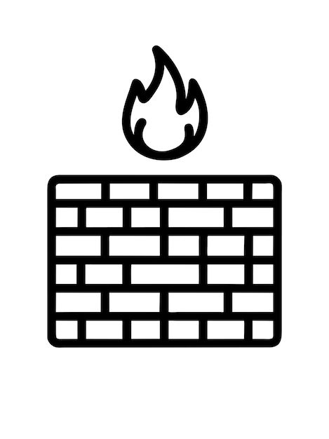 Ilustración gráfica vectorial del cortafuegos de seguridad de red Formato de archivo de fuente EPS Icono de escala sin pérdidas