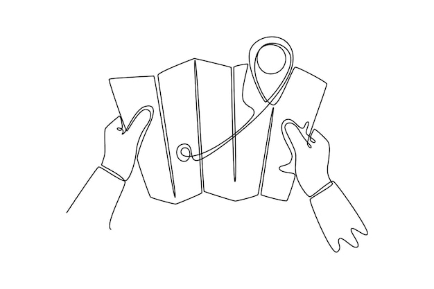 Ilustración gráfica vectorial de diseño de dibujo de línea única del concepto de planificación