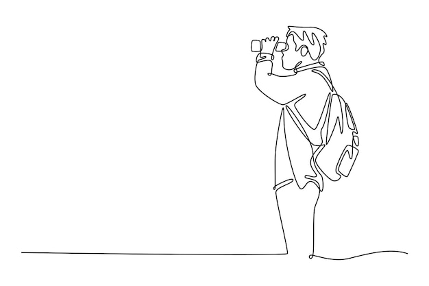 Ilustración gráfica vectorial de diseño de dibujo de línea única del concepto de planificación