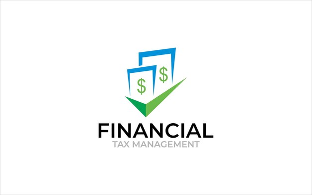 Ilustración gráfica vectorial del diseño del logotipo del servicio de gestión fiscal contable