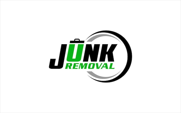 Ilustración gráfica vectorial del diseño del logotipo de los servicios de solución de eliminación de basura