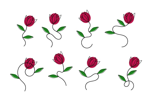 Vector ilustración gráfica vectorial de las flores rojas