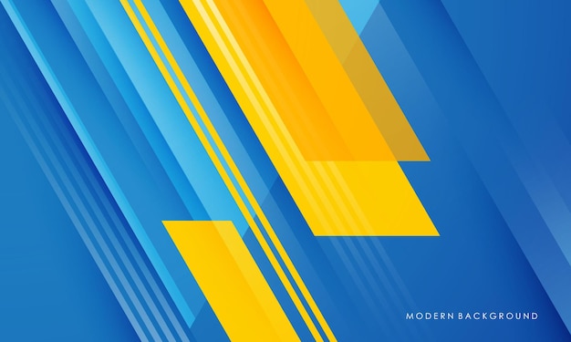 Ilustración gráfica vectorial de fondo abstracto capas de superposición azul y amarillo moderno