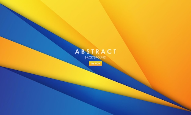 Ilustración gráfica vectorial de fondo abstracto capas de superposición azul y amarillo moderno