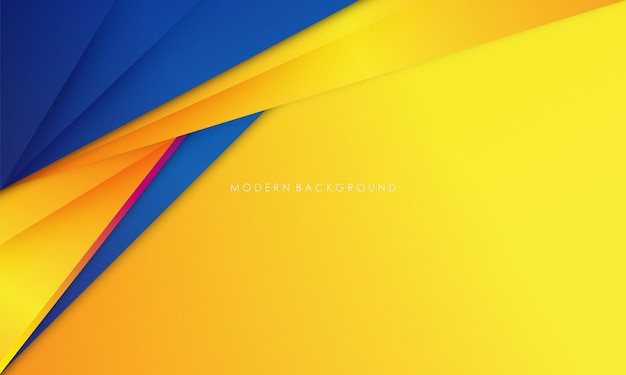 Ilustración gráfica vectorial de fondo abstracto capas de superposición azul y amarillo moderno