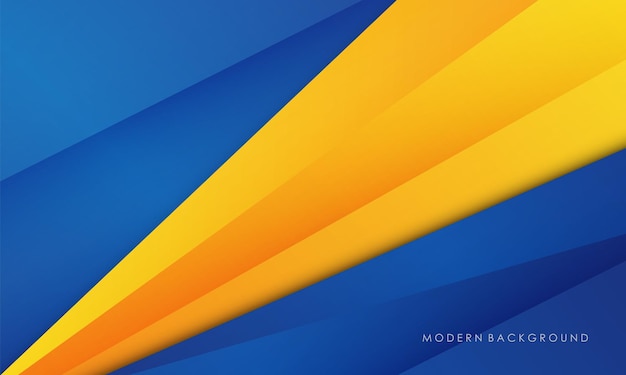 Ilustración gráfica vectorial de fondo abstracto capas de superposición azul y amarillo moderno