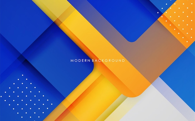 Ilustración gráfica vectorial de fondo abstracto gradientes azules y amarillos con capas de superposición de color blanco moderno