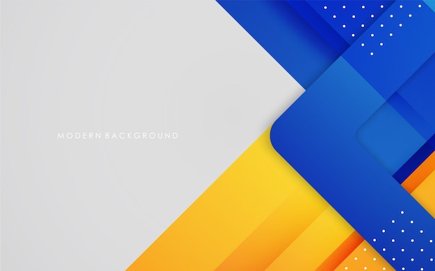 Ilustración gráfica vectorial de fondo abstracto gradientes azules y amarillos con capas de superposición de color blanco moderno