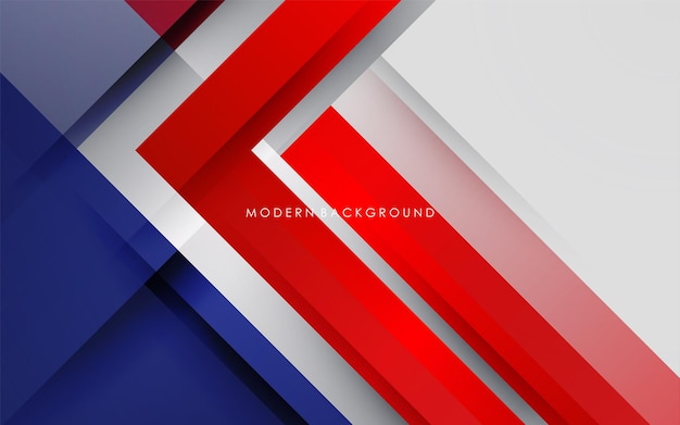 Ilustración gráfica vectorial de fondo abstracto gradientes azules y rojos con capas de superposición de color blanco moderno