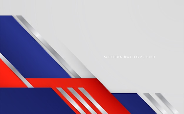 Ilustración gráfica vectorial de fondo abstracto gradientes azules y rojos con capas de superposición de color blanco moderno