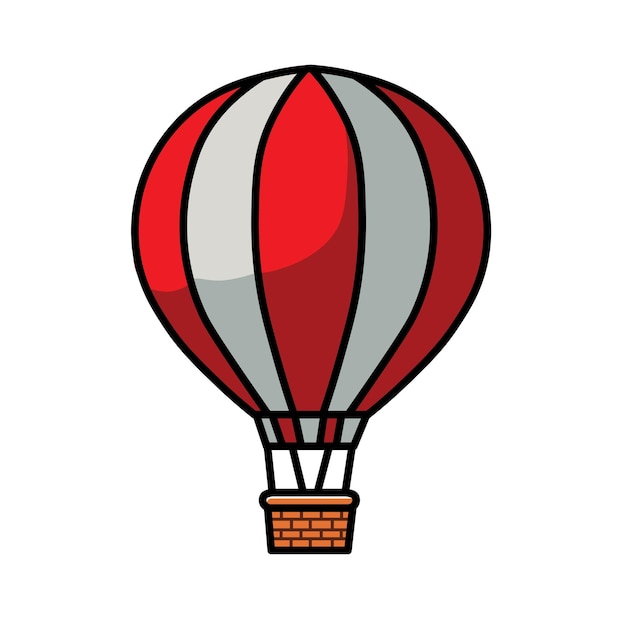 Ilustración gráfica vectorial de un globo de aire flotando en el cielo