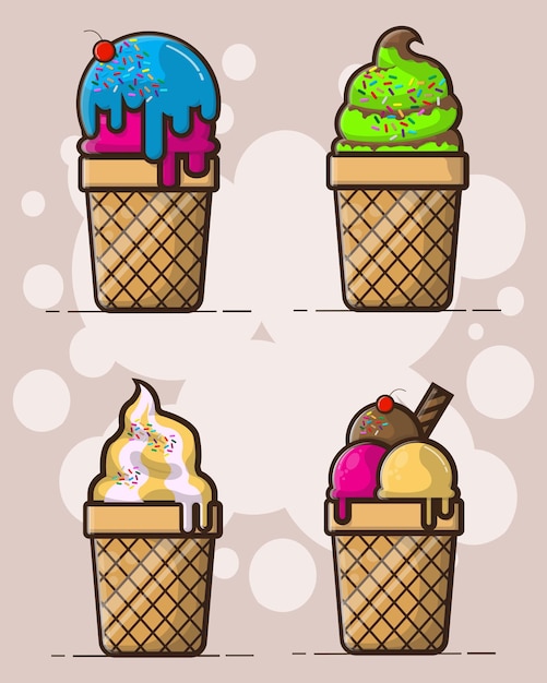 Vector ilustración gráfica vectorial de helado perfecto para comida ilustración de animación comida de cartón