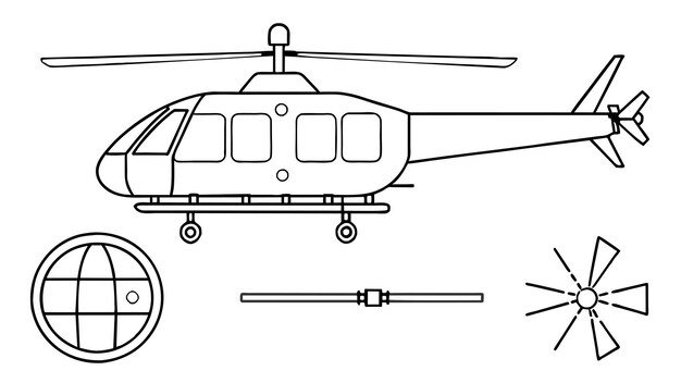 Ilustración gráfica vectorial de helicóptero formato de archivo fuente EPS diseño de icono de escala sin pérdidas