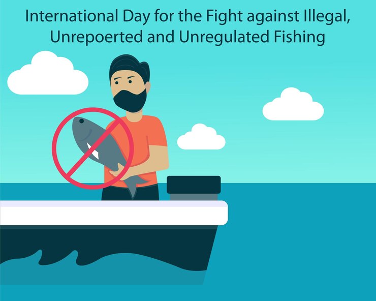 Vector ilustración gráfica vectorial de un hombre atrapando peces en un barco perfecto para el día internacional