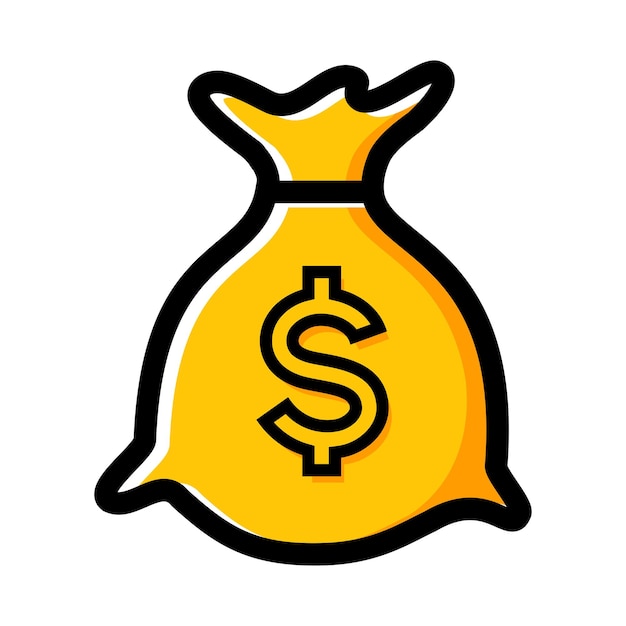 Ilustración gráfica vectorial del icono de la bolsa de dinero
