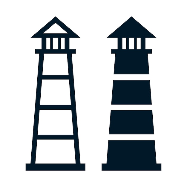 Ilustración gráfica vectorial del icono del faro